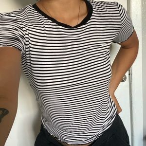 Black and white striped tee